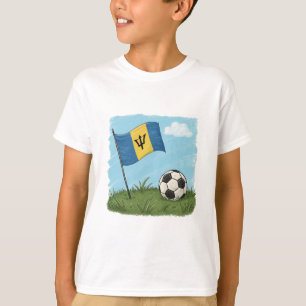 Barbados flag and soccer ball T-Shirt