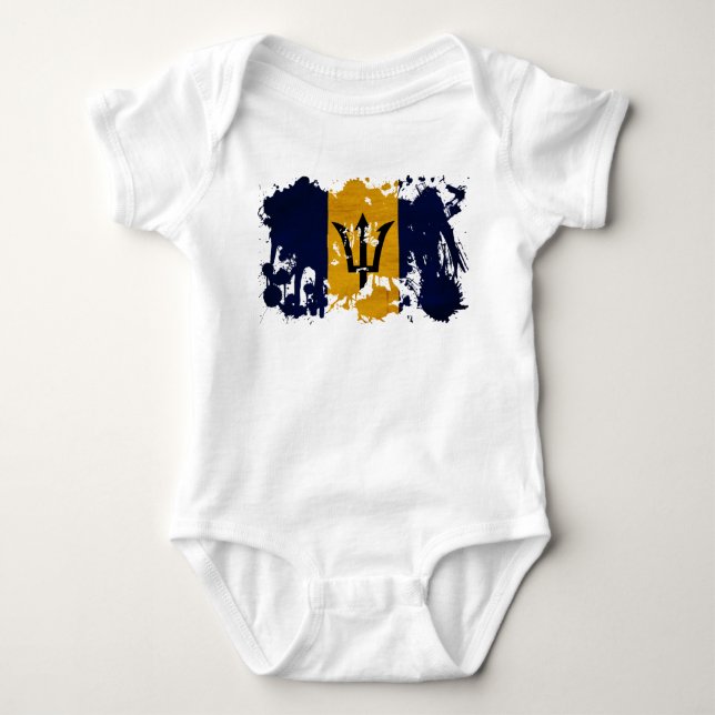 Barbados Flag Baby Bodysuit (Front)