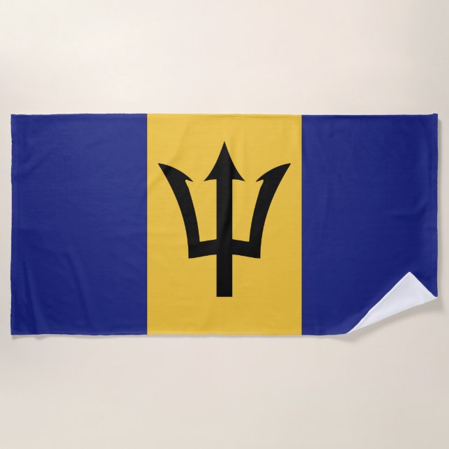 Barbados flag beach towel (Front)