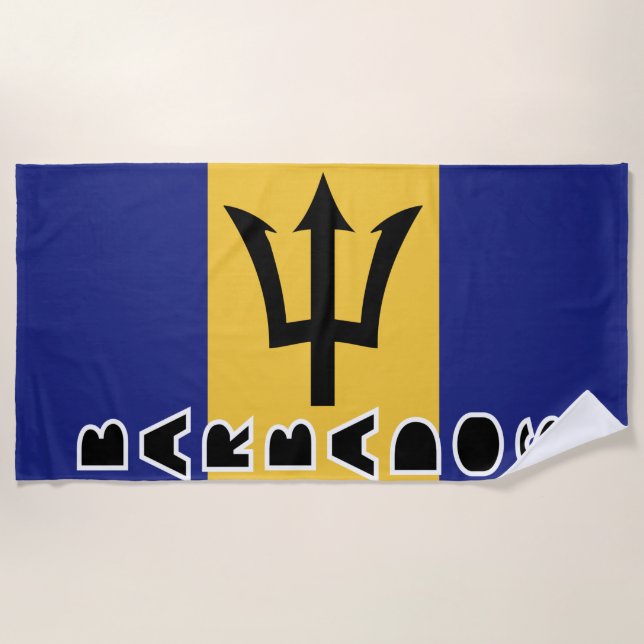 Barbados Flag  Beach Towel (Front)