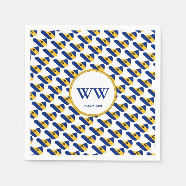 BARBADOS Flag Celebration Birthday Heritage Party Napkin (Front)