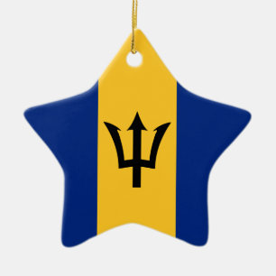Barbados Flag Ceramic Ornament