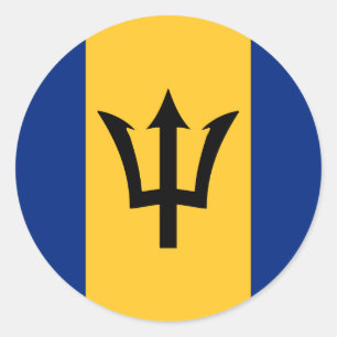 Barbados Flag Classic Round Sticker