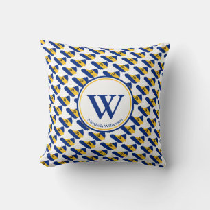 BARBADOS Flag Custom Monogram Bajan Throw Pillow