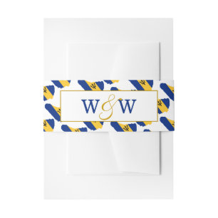 BARBADOS Flag Custom Monogram Wedding Celebration Invitation Belly Band