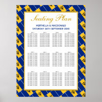 BARBADOS FLAG Custom Wedding 120 Seating Plan