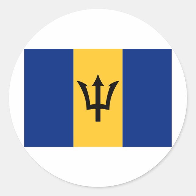 Barbados Flag Design Classic Round Sticker (Front)