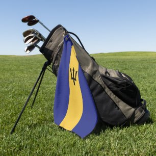 Barbados flag golf towel