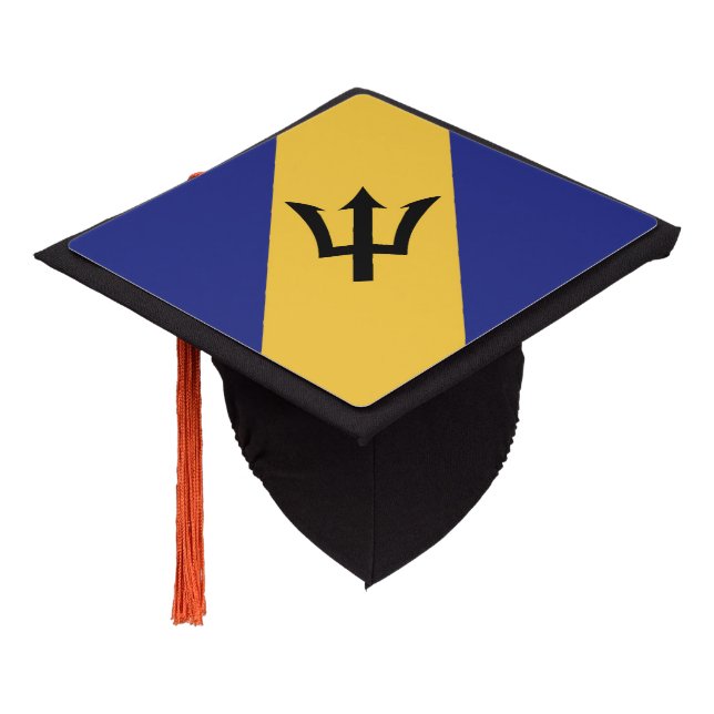 Barbados flag graduation cap topper (Angled)