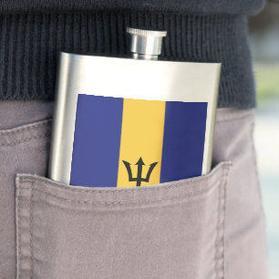 Barbados flag hip flask
