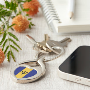 Barbados flag keychain