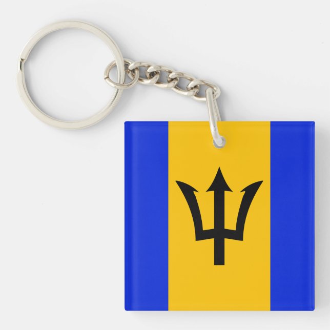Barbados Flag   Keychain (Front)