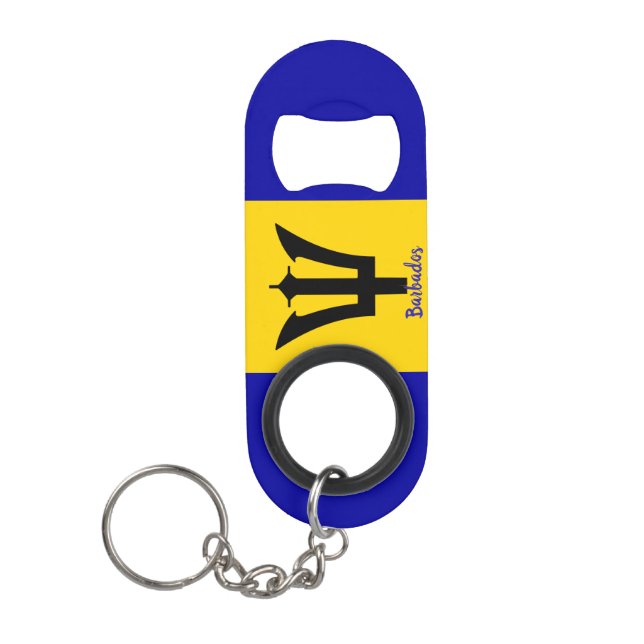 Barbados Flag  Keychain Bottle Opener (Front)