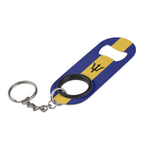 Barbados flag keychain bottle opener