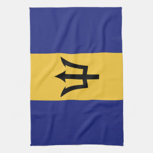 Barbados flag kitchen towel