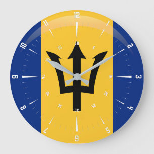 Barbados Flag Large Clock