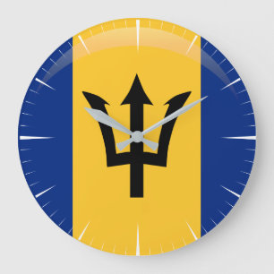 Barbados Flag Large Clock