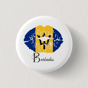 Barbados  Flag  Lips  1 Inch Round Button