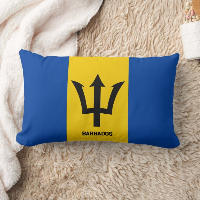 Barbados Flag Lumbar Pillow (Blanket)