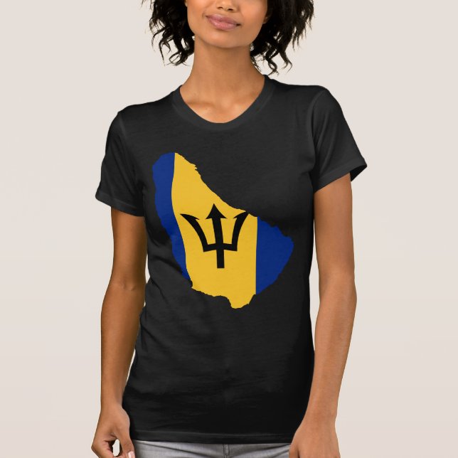 Barbados Flag map BB T-Shirt (Front)