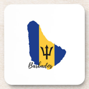 Barbados Flag Map Coaster