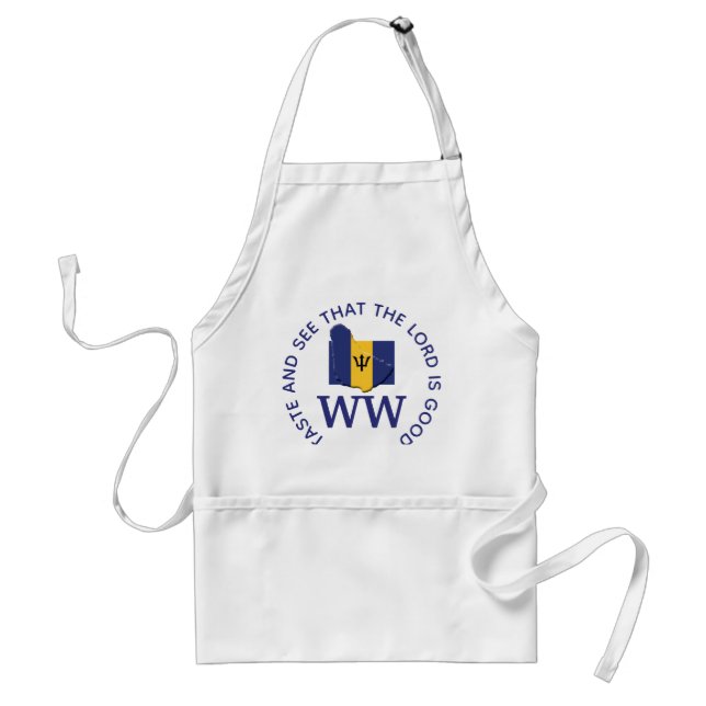 BARBADOS Flag Map MONOGRAM Customized Scripture Standard Apron (Front)