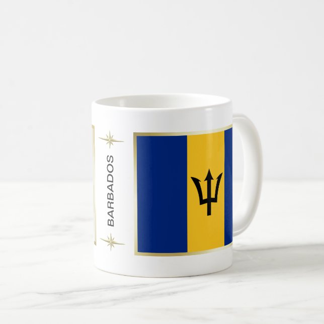 Barbados Flag + Map Mug (Front Right)