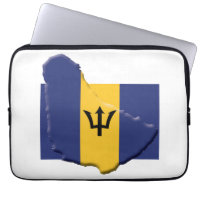 BARBADOS Flag Map Patriotic Computer WHITE