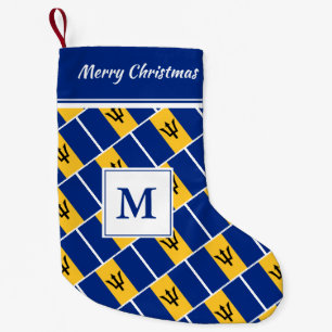 BARBADOS Flag   Monogram Small Christmas Stocking