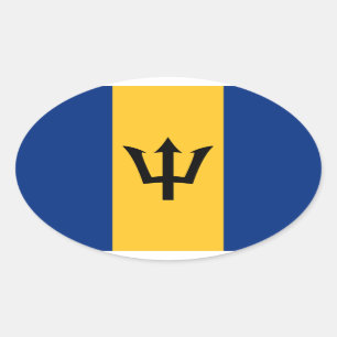 Barbados Flag Oval Sticker