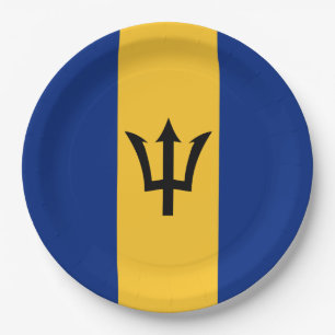 Barbados Flag Paper Plate