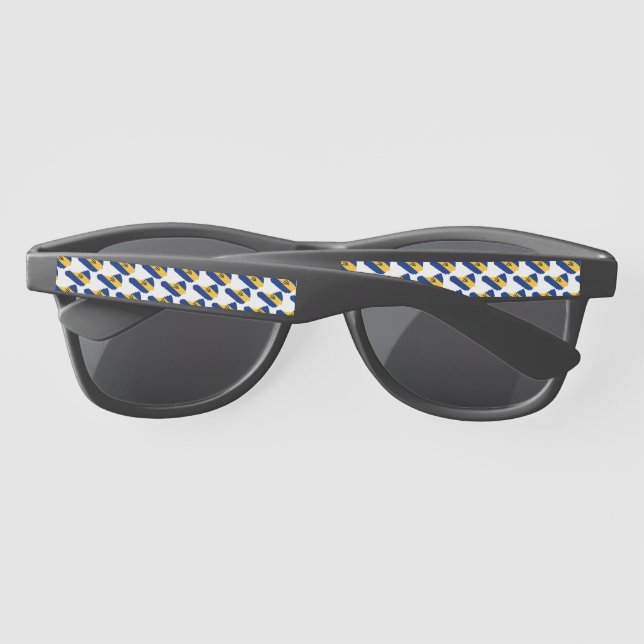 BARBADOS FLAG Patriotic Bajan Sunglasses (Back)