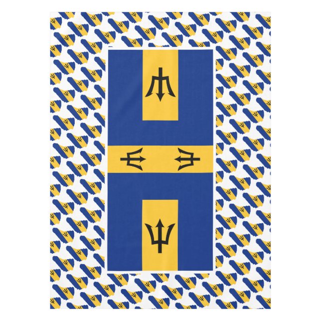 BARBADOS FLAG Patriotic Tablecloth (Front)