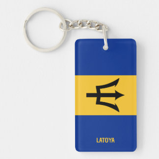Barbados Flag Personalized Keychain