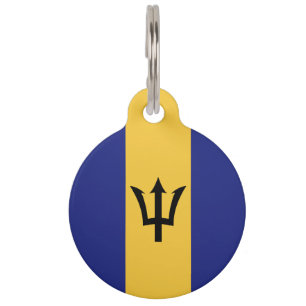 Barbados flag pet tag