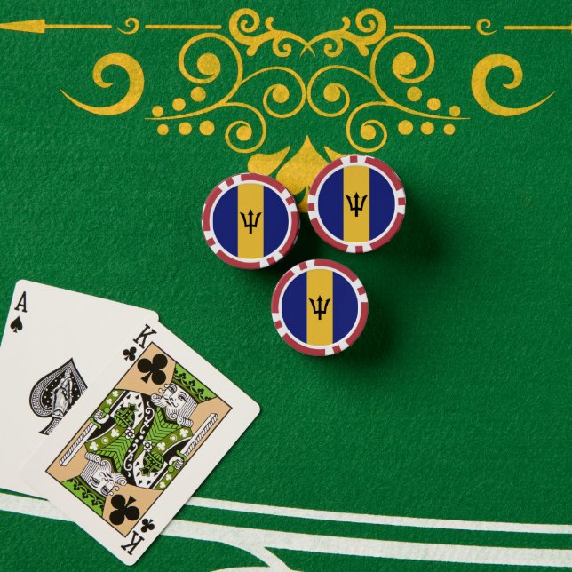 Barbados flag poker chips (Poker Table (Stack))