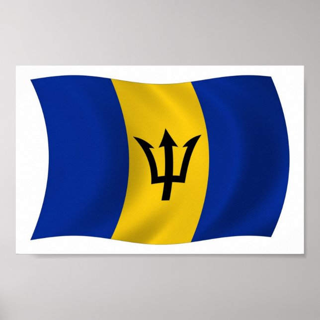 Barbados Flag Poster Print (Front)
