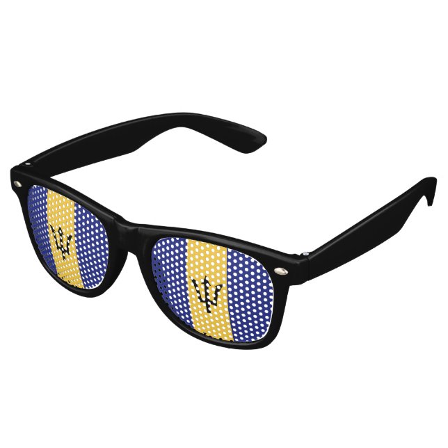 Barbados flag retro sunglasses (Angled)
