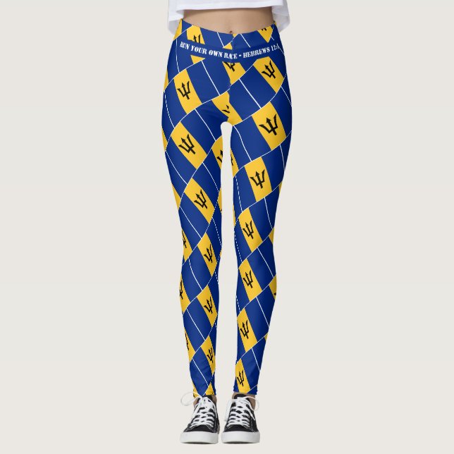 BARBADOS FLAG Scripture Personalized Leggings (Front)