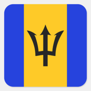 Barbados Flag  Square Sticker