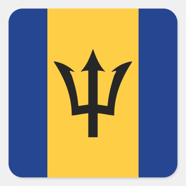 Barbados Flag Square Sticker (Front)