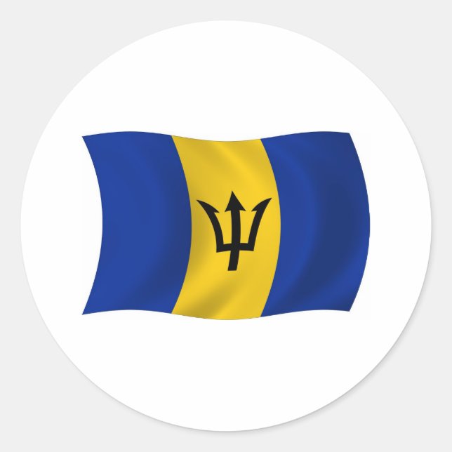 Barbados Flag Sticker (Front)
