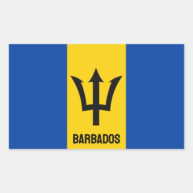 Barbados Flag Sticker (Front)