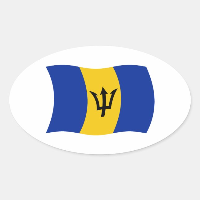 Barbados Flag Sticker (Front)