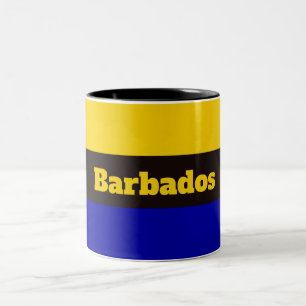 Barbados Flag Stripe Colors Two-Tone Coffee Mug