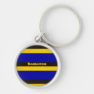 Barbados Flag Stripe Colours Keychain