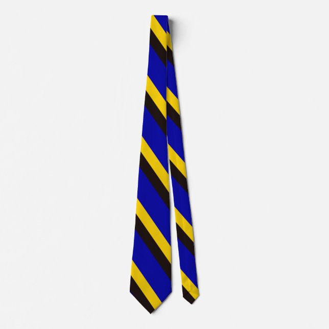 Barbados Flag Stripe Colours  Neck Tie (Front)