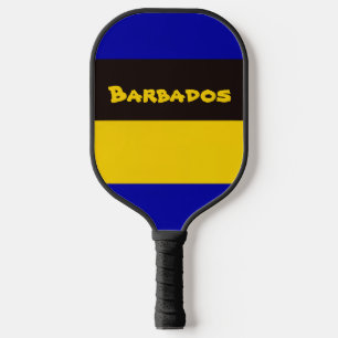 Barbados Flag Stripe Colours Pickleball Paddle