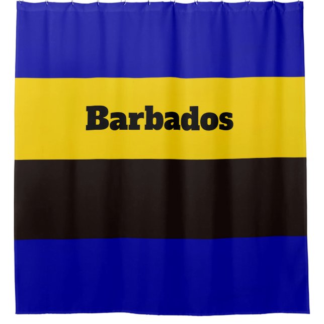 Barbados Flag Stripe Colours Shower Curtain (Front)