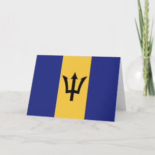 Barbados flag thank you card